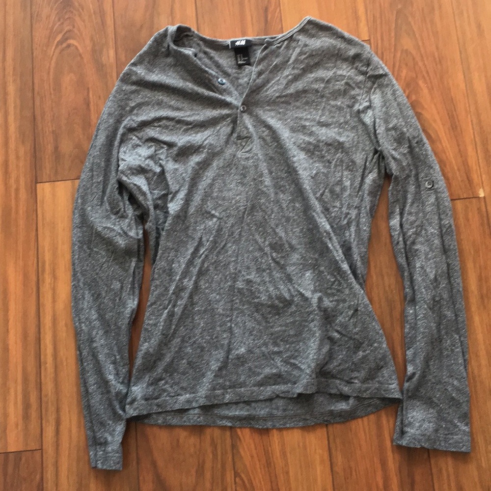 H&M Gray cotton Henley